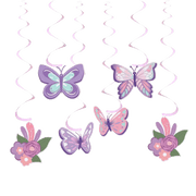 Essentialshouses Purple Butterfly Hanging Swirls Birthday Decoration