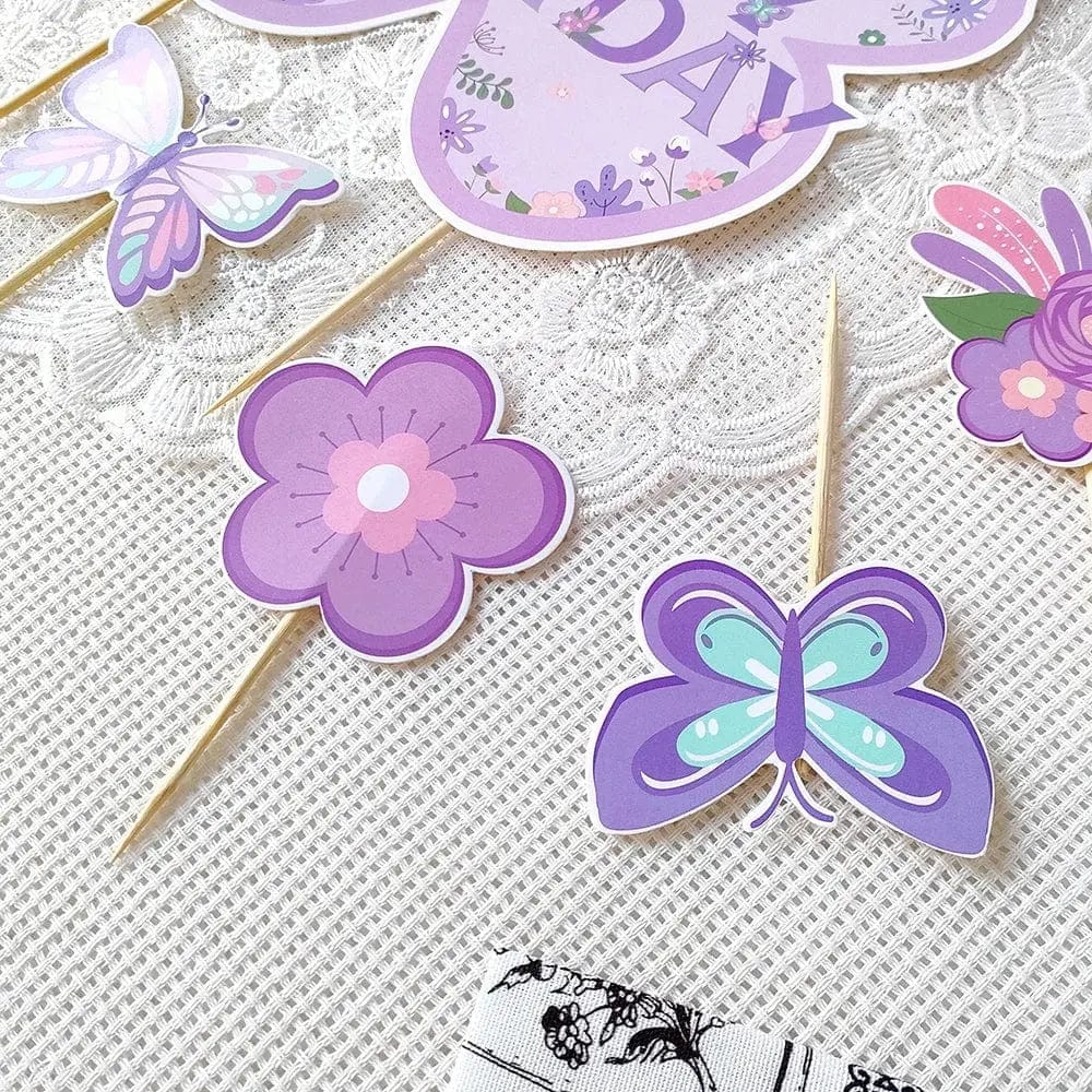 Essentialshouses Purple Butterfly Hanging Swirls Birthday Decoration