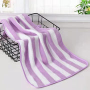Essentialshouses Purple 🛁 Simple Stripes Absorbent Quick-Drying Bath Towel Set – Softness Meets Efficiency