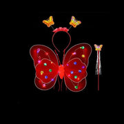Essentialshouses red-3pcs Girls Luminous Angel Wings Skirt Light Suit