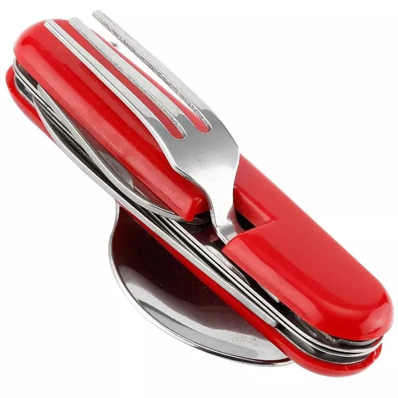 Essentialshouses red 4 in 1 Outdoor Spoon Knife Fork