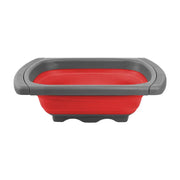 Essentialshouses Red LMETJMA Collapsible Colander with Extendable Handles Colander Strainer Over The Sink Vegetable Fruit Colanders Strainers JT40