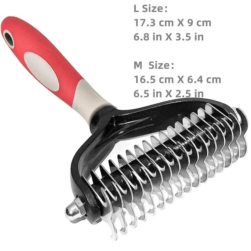 Essentialshouses red  SIZE L Pets Two-Sided Knots Remove Comb