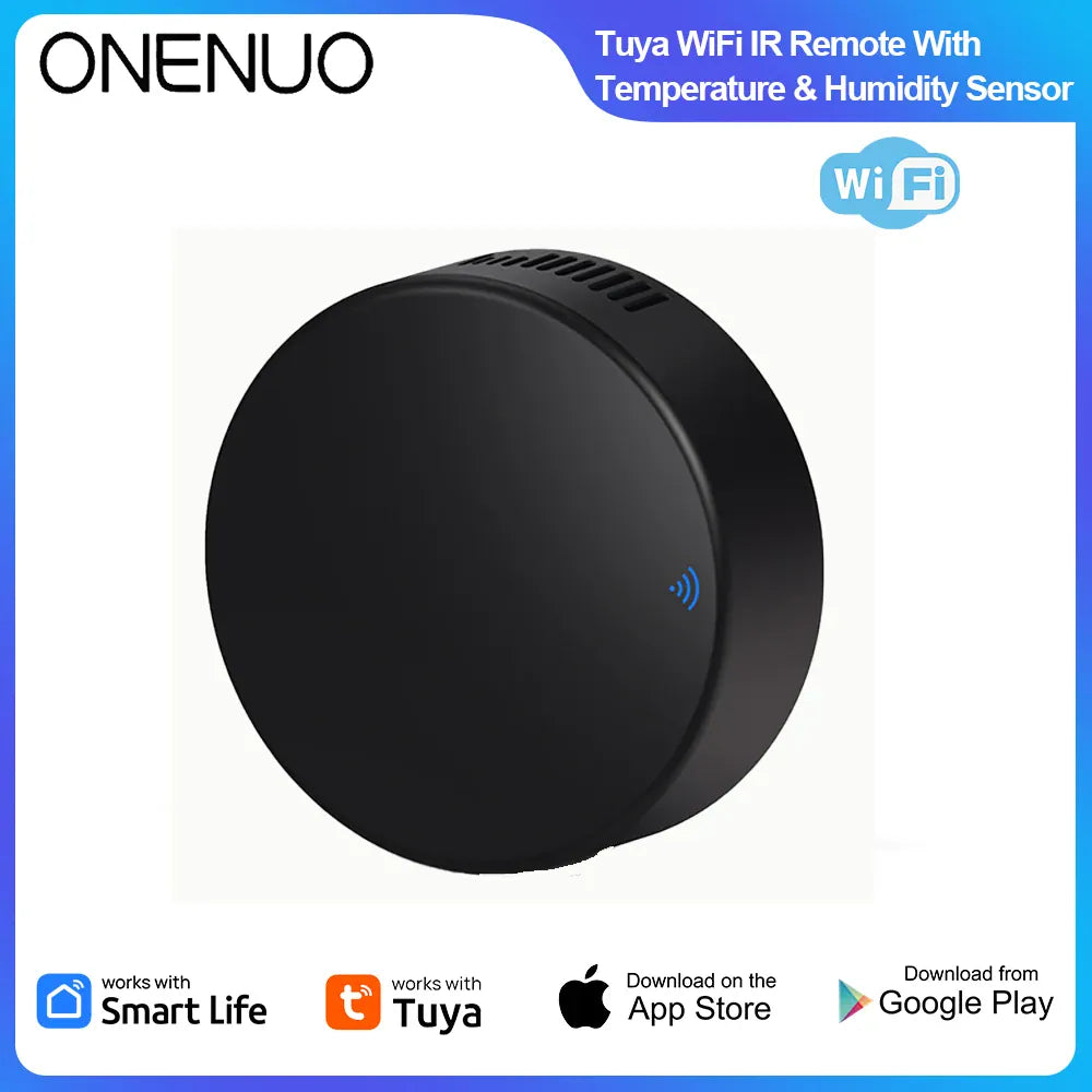 Essentialshouses Remote Temp Humi 1 WIFI Remote Control with Tuya APP Intelligent WIFI Universal Remote Control Support APP Controlling TV /Air Conditioner/Fan