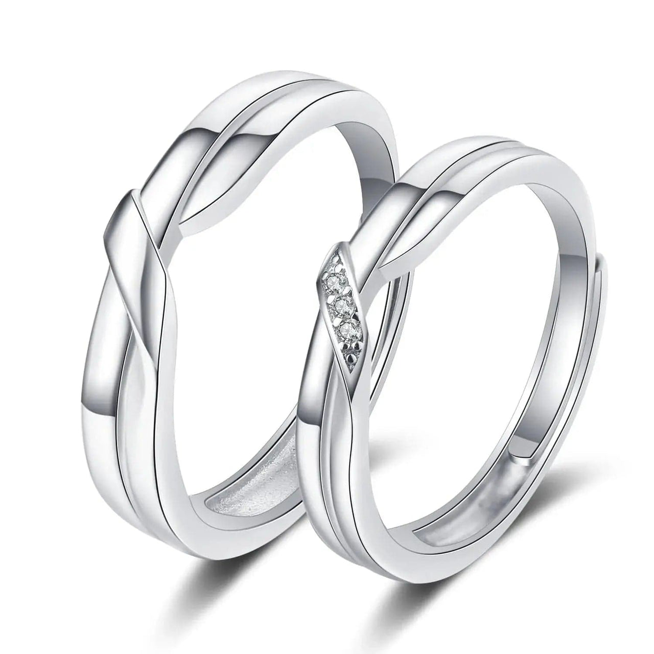 Essentialshouses RI21Y0476 Luxury AAA Zircon Couple Paired Ring