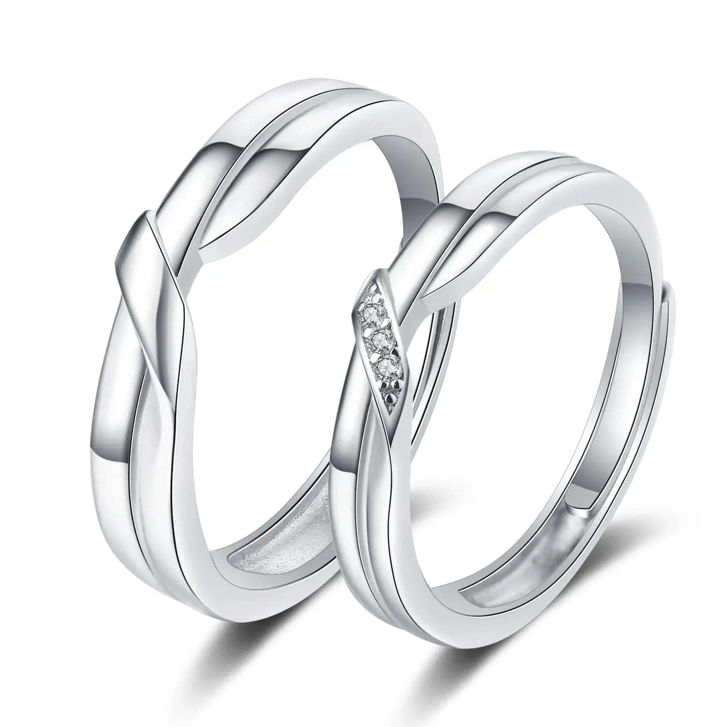 Essentialshouses RI21Y0476 Luxury AAA Zircon Couple Paired Ring