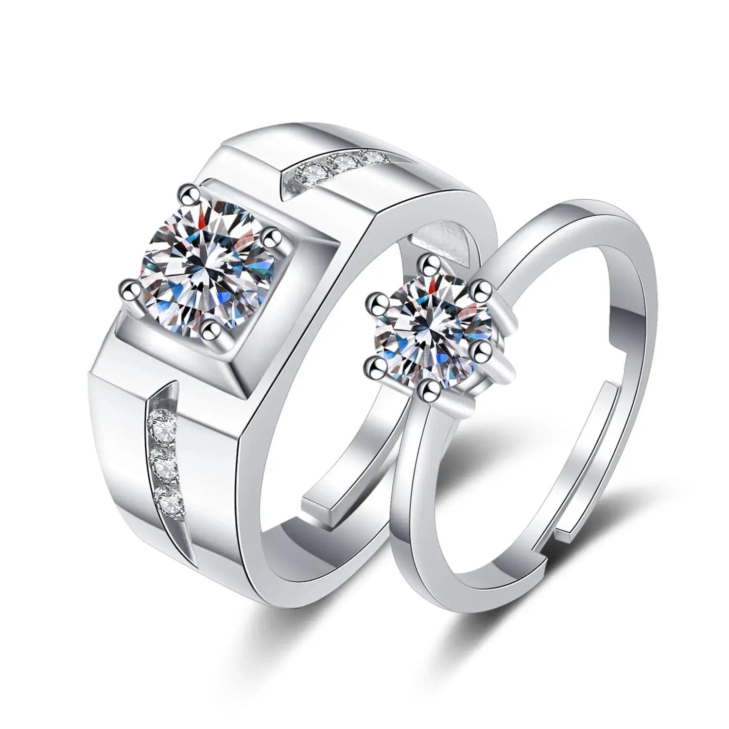 Essentialshouses RI21Y0482 Luxury AAA Zircon Couple Paired Ring