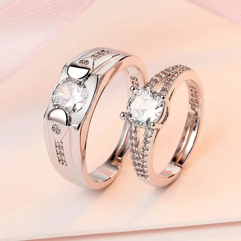 Essentialshouses RI23Y0239 Luxury AAA Zircon Couple Paired Ring