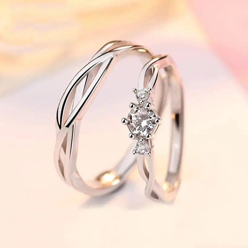 Essentialshouses RI23Y0240 Luxury AAA Zircon Couple Paired Ring