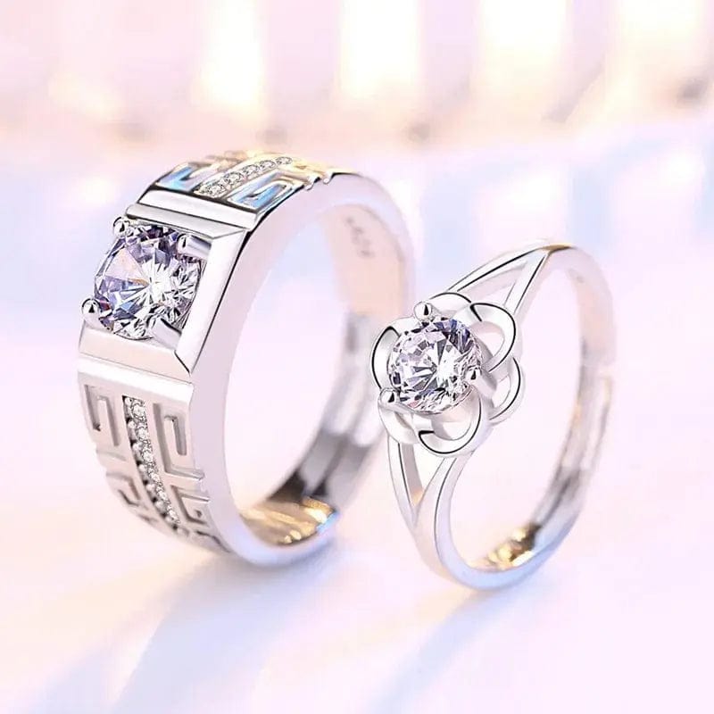 Essentialshouses RI23Y0241 Luxury AAA Zircon Couple Paired Ring