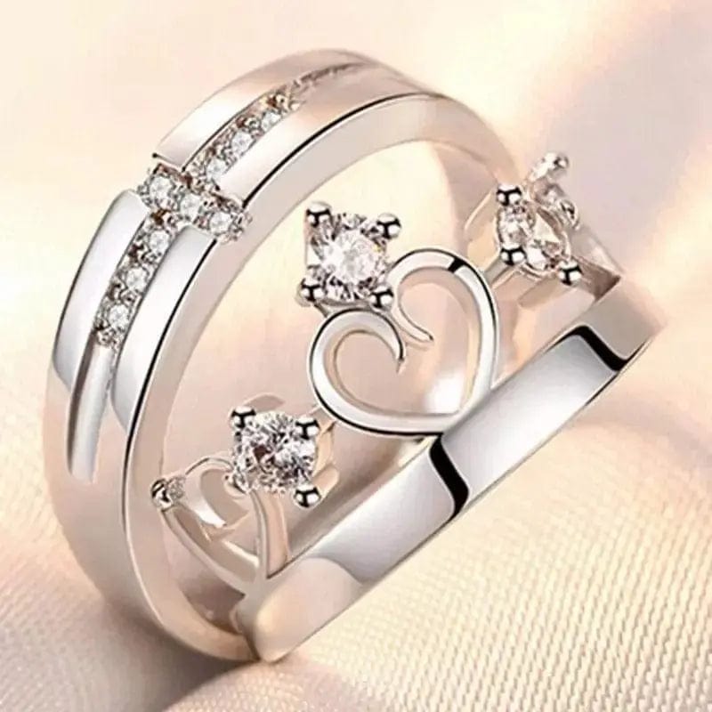 Essentialshouses RI23Y0298 Luxury AAA Zircon Couple Paired Ring
