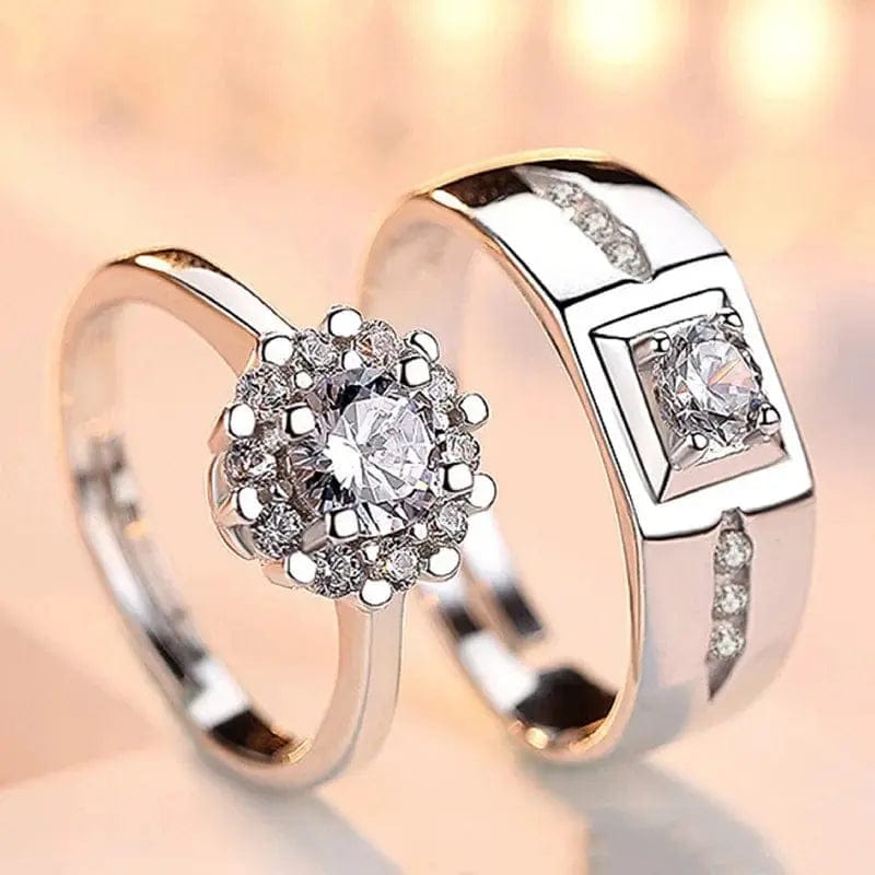 Essentialshouses RI23Y0315 Luxury AAA Zircon Couple Paired Ring