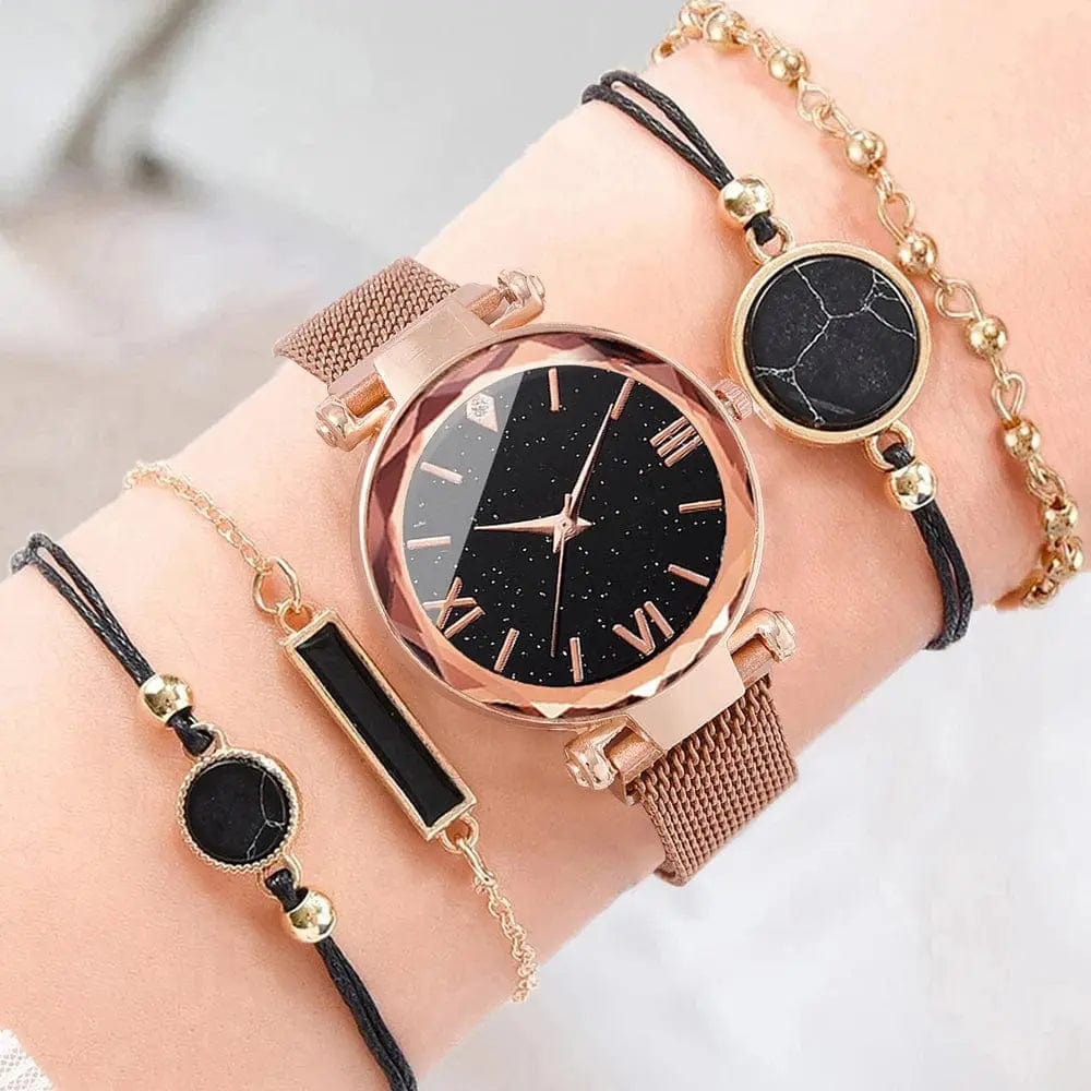 Essentialshouses Rose Gold A Magnetic Starry Sky Women Watches