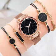 Essentialshouses Rose Gold B Magnetic Starry Sky Women Watches
