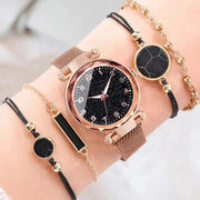 Essentialshouses Rose Gold C Magnetic Starry Sky Women Watches