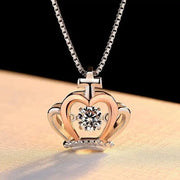 Essentialshouses ROSE GOLD COLOR Crown Zircon Necklace With Message Card