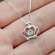 Essentialshouses ROSE GOLD COLOR Crown Zircon Necklace With Message Card