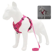 Essentialshouses Rose Red / XL 7.5-10 kg Dog Adjustable Harness Leash Set