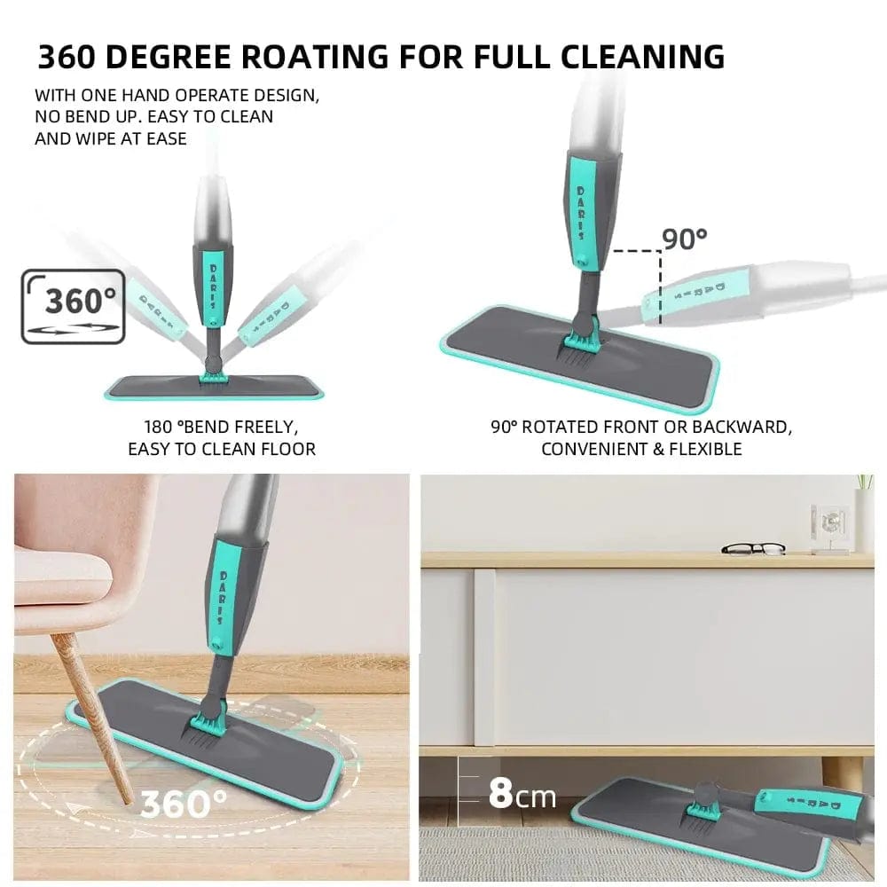 Essentialshouses Rotation Flat Spray Cleaning Sweeper