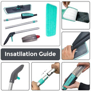 Essentialshouses Rotation Flat Spray Cleaning Sweeper