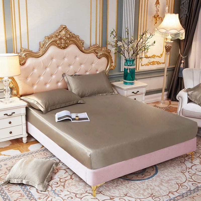 Essentialshouses Satin Rayon Fitted Sheet Mattress Cover