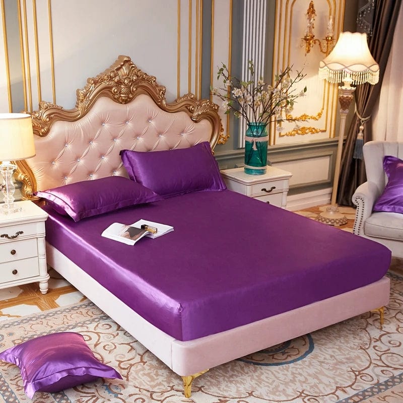 Essentialshouses Satin Rayon Fitted Sheet Mattress Cover