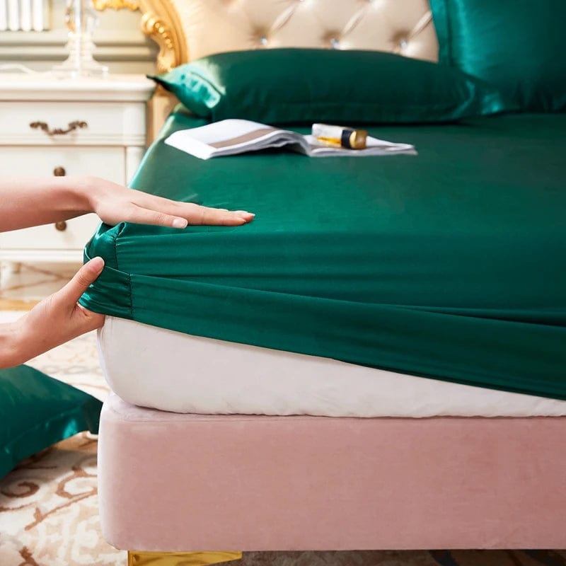Essentialshouses Satin Rayon Fitted Sheet Mattress Cover