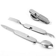 Essentialshouses Silver 4 in 1 Outdoor Spoon Knife Fork