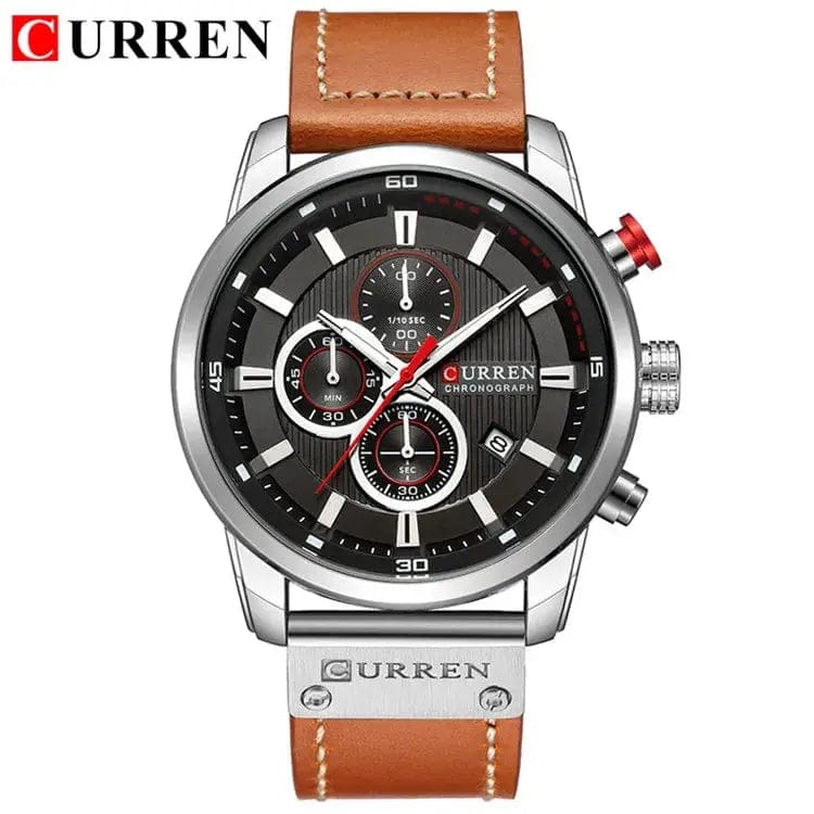 Essentialshouses silver black Luxury Chronograph Quartz Watch