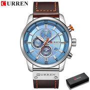 Essentialshouses silver blue box Luxury Chronograph Quartz Watch