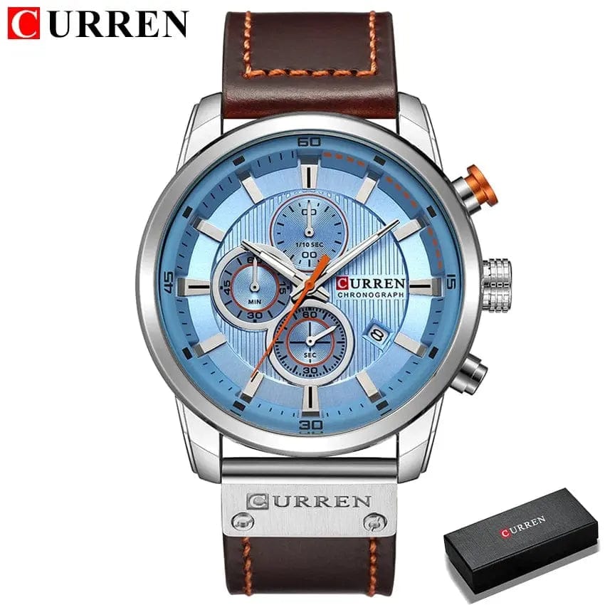 Essentialshouses silver blue box Luxury Chronograph Quartz Watch