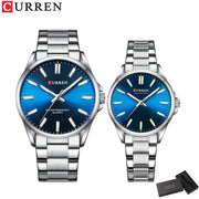 Essentialshouses silver blue Fashion Brand Luminous Couple Watches