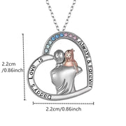 Heart Shape Rhinestone Dad Love Necklace - Essentialshouses