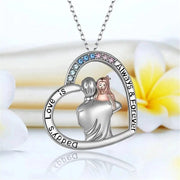 Heart Shape Rhinestone Dad Love Necklace - Essentialshouses