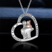 Heart Shape Rhinestone Dad Love Necklace - Essentialshouses