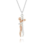 Essentialshouses Silver RoseGold / L Couple Hugging Pendant Necklace
