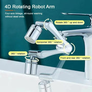 Essentialshouses Silver Universal Rotary Telescopic Kitchen Faucet Inflator with Plastic Splash Filter - Washbasin Bubbler Nozzle Manipulator for Home