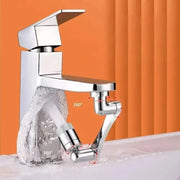 Essentialshouses Silver Universal Rotary Telescopic Kitchen Faucet Inflator with Plastic Splash Filter - Washbasin Bubbler Nozzle Manipulator for Home