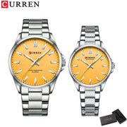 Essentialshouses silver yellow Fashion Brand Luminous Couple Watches