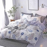 Essentialshouses Simple Leaf Pattern Print Bedding Set