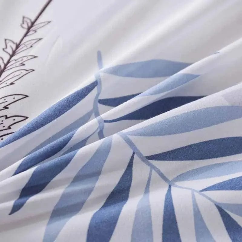 Essentialshouses Simple Leaf Pattern Print Bedding Set