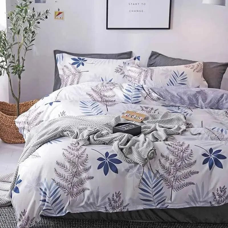 Essentialshouses Simple Leaf Pattern Print Bedding Set