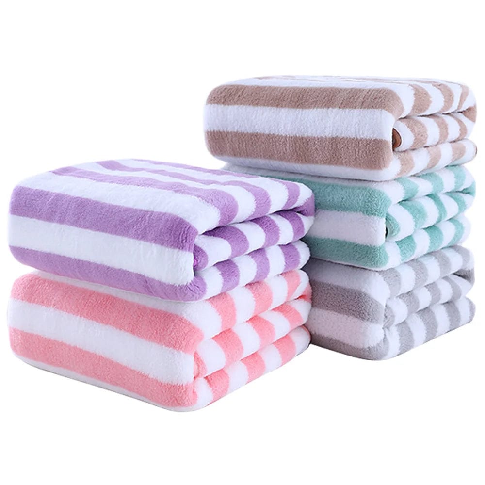 Essentialshouses 🛁 Simple Stripes Absorbent Quick-Drying Bath Towel Set – Softness Meets Efficiency