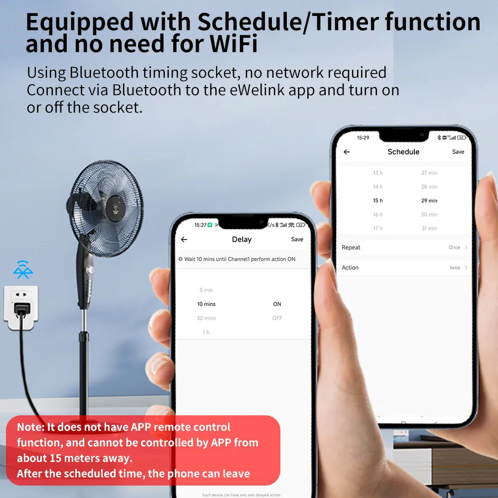 Essentialshouses SIXWGH Smart Socket Bluetoot US Plug , 2.4G Remote Control,Home Appliance eWelink App Control Timing socket