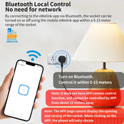 Essentialshouses SIXWGH Smart Socket Bluetoot US Plug , 2.4G Remote Control,Home Appliance eWelink App Control Timing socket
