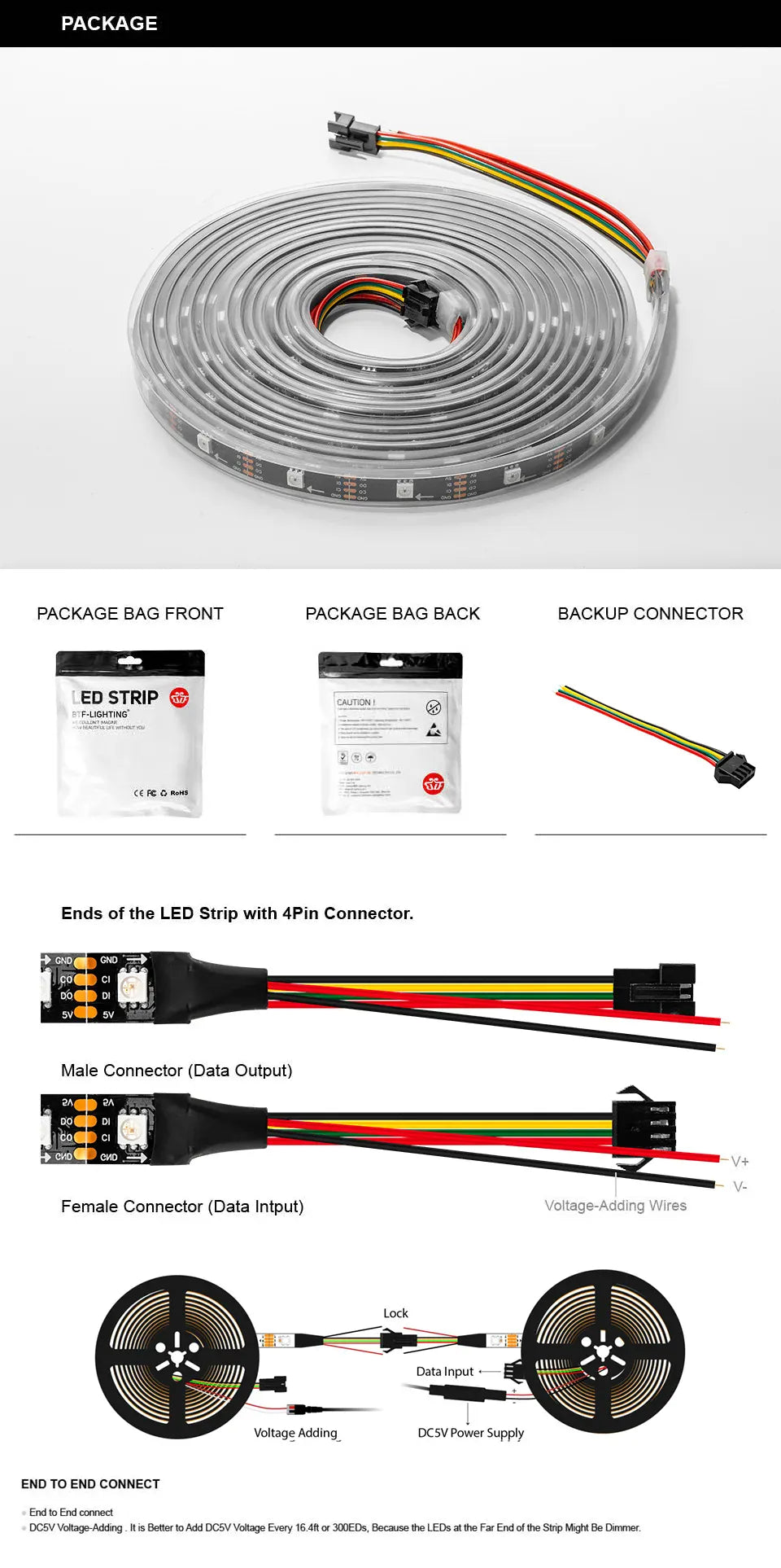 Essentialshouses SK9822 RGB Led Strip Light Similar APA102 1m 5m 30 60 144 LED DATA and CLOCK Separately Individually Addressable IP30 65 67 DC5V