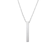Essentialshouses Sliver New Black Color Pillar Necklace