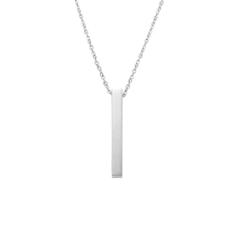 Essentialshouses Sliver New Black Color Pillar Necklace