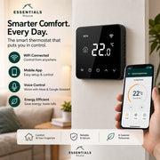 Essentials House smart WiFi thermostat with mobile app control, voice control and energy-saving features