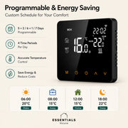 Essentials House smart WiFi thermostat with programmable schedule and energy-saving temperature control